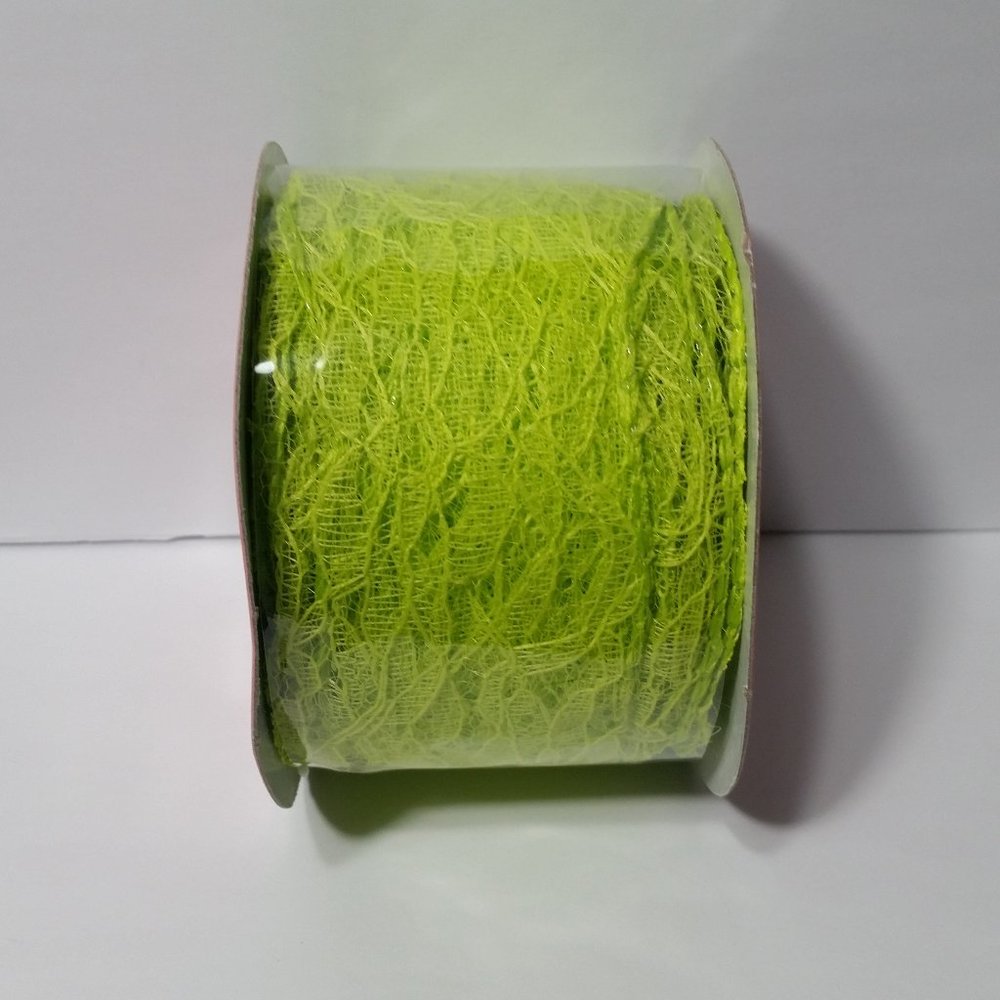 Ribbon 2.5" Greenish Yellow Lace